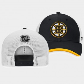 Boston Bruins Authentic Pro Black Locker Room Trucker Snapback Hat