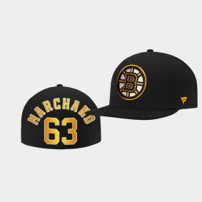 Brad Marchand Boston Bruins Hat Core Primary Logo Black Fitted Cap