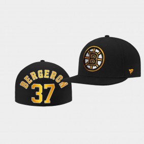 Patrice Bergeron Boston Bruins Hat Core Primary Logo Black Fitted Cap