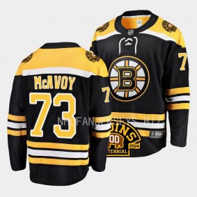 Boston Bruins Charlie McAvoy 100th Centennial 2023-24 Black Home Jersey Men's