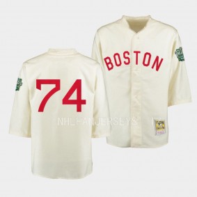 Boston Bruins 2023 Winter Classic Jake DeBrusk Cream #74 Throwback Baseball Jersey