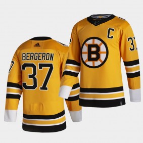 Patrice Bergeron #37 Bruins 2021 Reverse Retro Special Edition Black Jersey