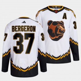Reverse Retro 2.0 Patrice Bergeron Boston Bruins Authentic Primegreen #37 White Jersey 2022