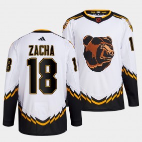 Pavel Zacha Boston Bruins 2022 Reverse Retro 2.0 White #18 Authentic Primegreen Jersey Men's