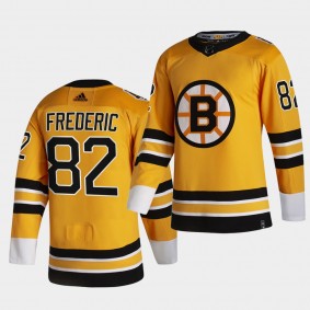 Boston Bruins 2021 Reverse Retro Trent Frederic Gold Authentic Jersey